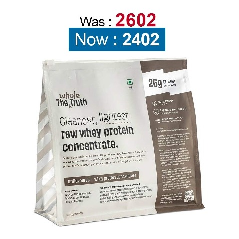 The Whole Truth Raw Whey Protein Concentrate,  2.2 lb  Unflavoured 