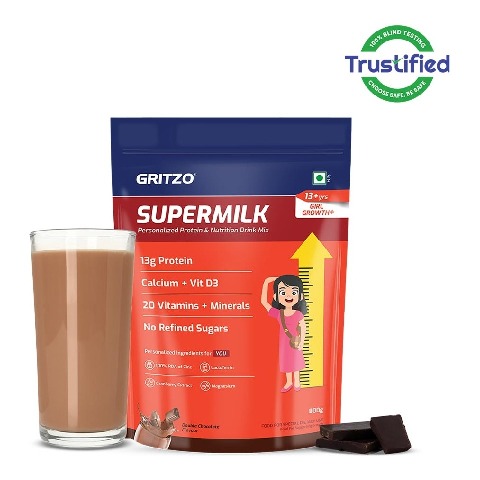 Supermilk Gritzo Growth+ for Girl 13+ years,  800 g  Double Chocolate 