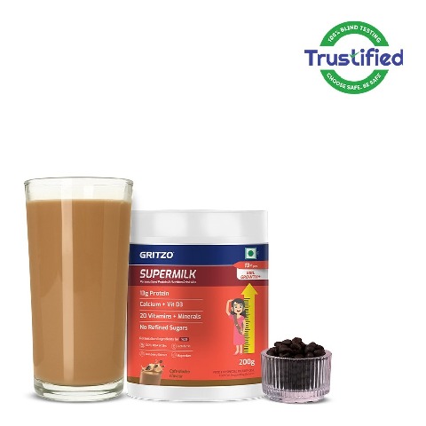 Supermilk Gritzo Growth+ For 13+ Yrs Girl,  200 g  Cafe Mocha 