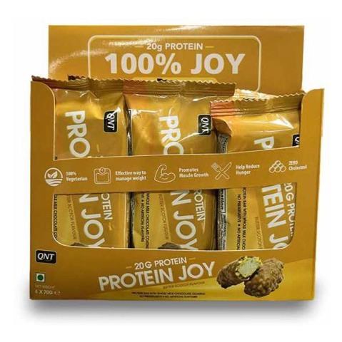 1 - QNT Protein Joy,  6 bar(s)  Butter Scotch 