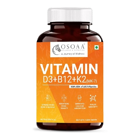 1 - Osoaa Vitamin D3+B12+K2(MK-7),  120 tablet(s)  Unflavoured 