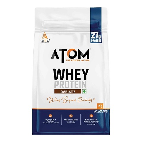 1 - AS-IT-IS Nutrition ATOM Whey Protein with Enzymes, 2.2 lb Cafe Latte