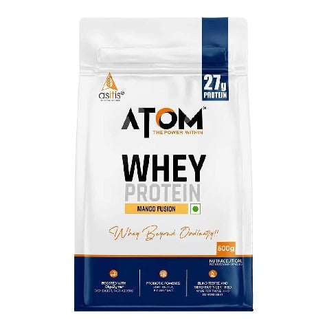 1 - AS-IT-IS Nutrition ATOM Whey Protein with Enzymes,  1.1 lb  Mango Fusion 