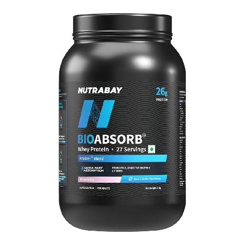 1 - Nutrabay BioAbsorb Whey Protein,  2.2 lb  Strawberry 