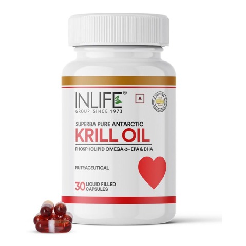1 - INLIFE Krill Oil Omega 3 (500 mg),  30 capsules 