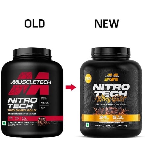 1 - MuscleTech Nitrotech 100% Whey Gold,  3.99 lb  Double Rich Chocolate 