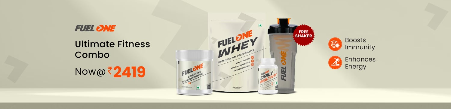 Fuel One Whey Protein Powder 1 kg Rich Chocolate & 100g Creatine Monohydrate & Daily Multivitamin 30 Tabs Combo|Offer Price - 2419 + Free Shaker