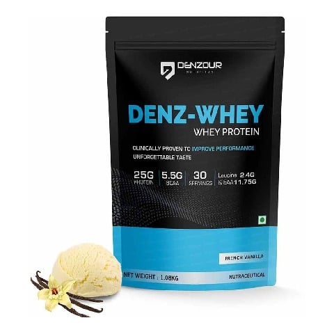 1 - Denzour Nutrition Denz-Whey Protein,  2.38 lb  French Vanilla 