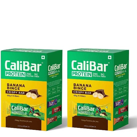 1 - Calibar Protein Bar 20g Protein,  6 bar(s)  Banana Binge (Pack of 2) 