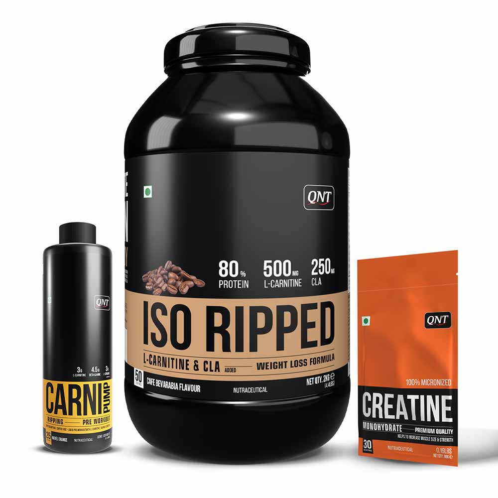 QNT ISO Ripped, Carnipump Ripping Pre-workout 500ml Navel Orange & Creatine Monohydrate Unflavoured 0.198 lb Combo, 4.4 lb Cafe Bevarabia-image-11