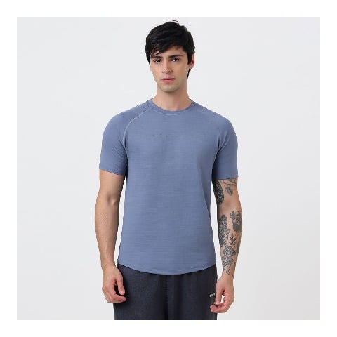 3 - MuscleBlaze Active Tee Half Sleeve,  Small  Nardo Grey 