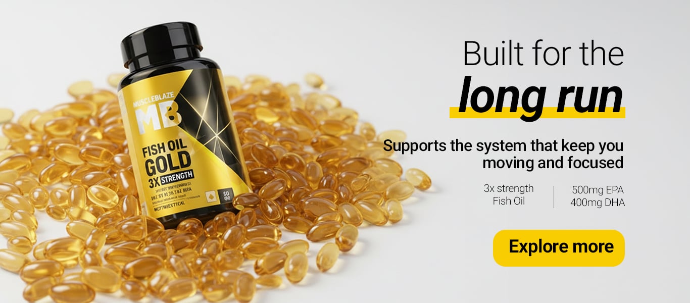 MuscleBlaze Omega 3 Fish Oil Gold 3x Triple Strength (EPA & DHA) 60 capsules