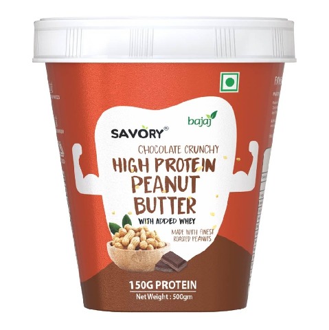 1 - Savory Chocolate High Protein Peanut Butter,  500 g  Crunchy 