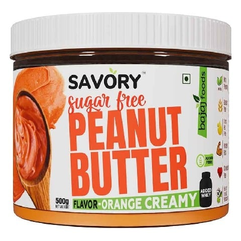1 - Savory Sugar Free Peanut Butter,  500 g  Orange Creamy 
