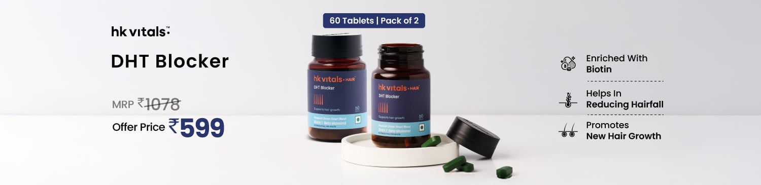 HealthKart HK Vitals DHT Blocker with Biotin 60 tablets - Pack of 2 | MRP - 1078 | Offer Price - 599