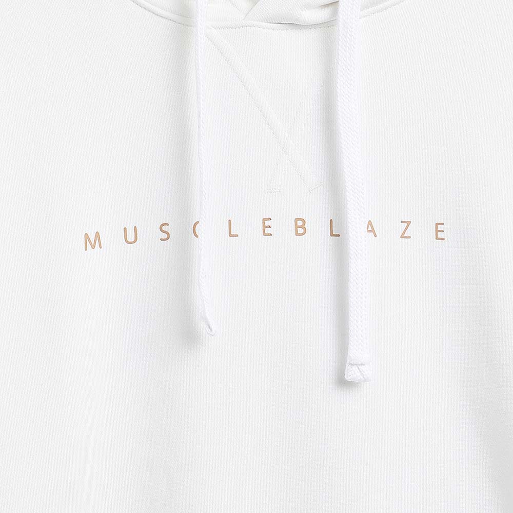 5 - MuscleBlaze Z Verse Oversized Solid Hoodie,  Large  White