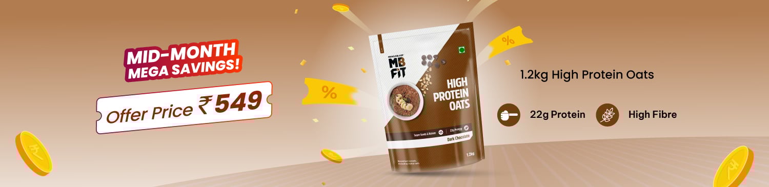 MuscleBlaze High Protein Oats, 1.2 kg, Dark Chocolate | Offer Price - 549
