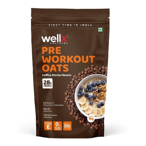 1 - WellX Pre Workout Oats,  1 kg  Coffee Mocha 