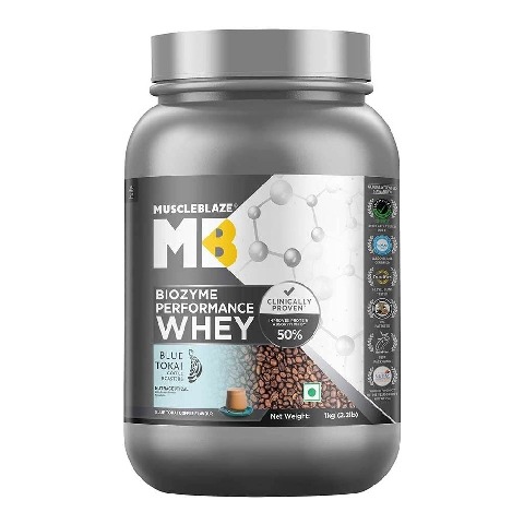 1 - MuscleBlaze Biozyme Performance Whey Protein Powder, 2.2 lb Blue Tokai Coffee
