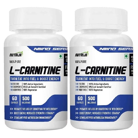 NutriJa L-Carnitine, 60 capsules Unflavoured (Pack of 2)