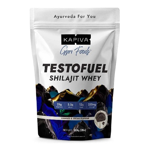 14 - Kapiva Him Foods Testofuel Shilajit Whey Protein, 2 lb Cookies & Cream