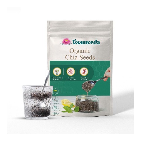 Vaamveda Organic Chia Seeds,  135 g  Unflavoured 