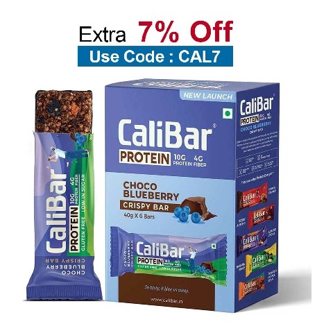 Calibar Protein Bar 10g Protein,  6 bar(s)  Choco Blueberry 