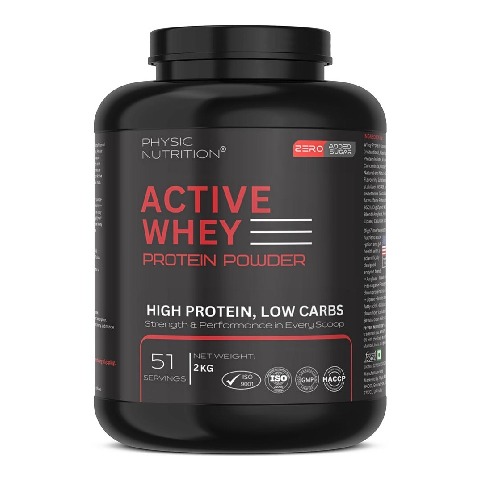 1 - Physic Nutrition Active Whey Protein Powder, 4.4 lb Strawberry