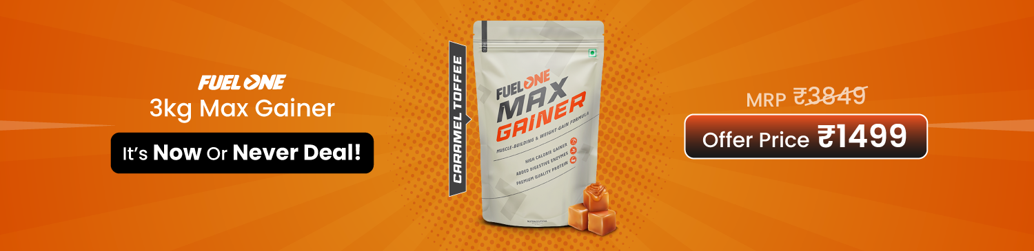 Fuel One Max Gainer, 3 kg (6.6 lb), Caramel Toffee | offer price - 1499