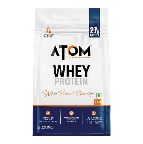 1 - AS-IT-IS Nutrition ATOM Whey Protein with Enzymes, 4.4 lb Kesar Kulfi