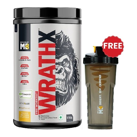 MuscleBlaze Pre Workout WrathX, 1.12 lb Mango Mayhem