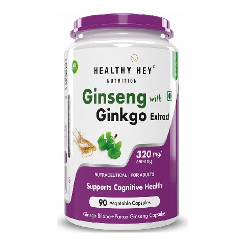1 - HealthyHey Nutrition Ginseng with Ginkgo Extract,  90 capsules 