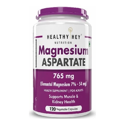 1 - HealthyHey Nutrition Magnesium Aspartate,  Unflavoured  120 veggie capsule(s) 