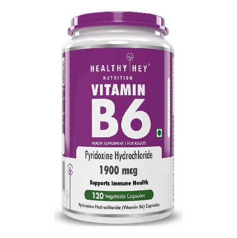 1 - HealthyHey Nutrition Vitamin B6,  Unflavoured  120 veggie capsule(s) 