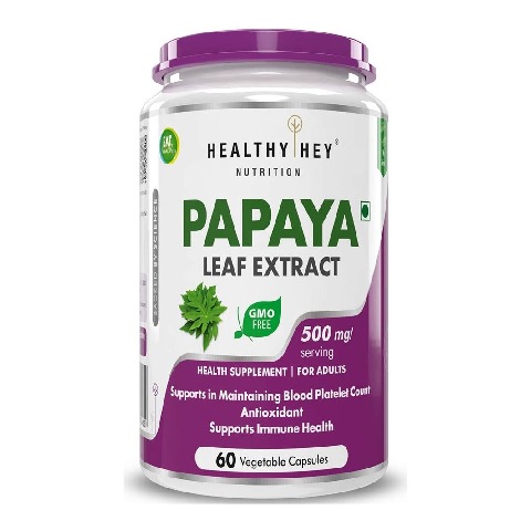 1 - HealthyHey Nutrition Papaya Leaf Extract, 60 veggie capsule(s)