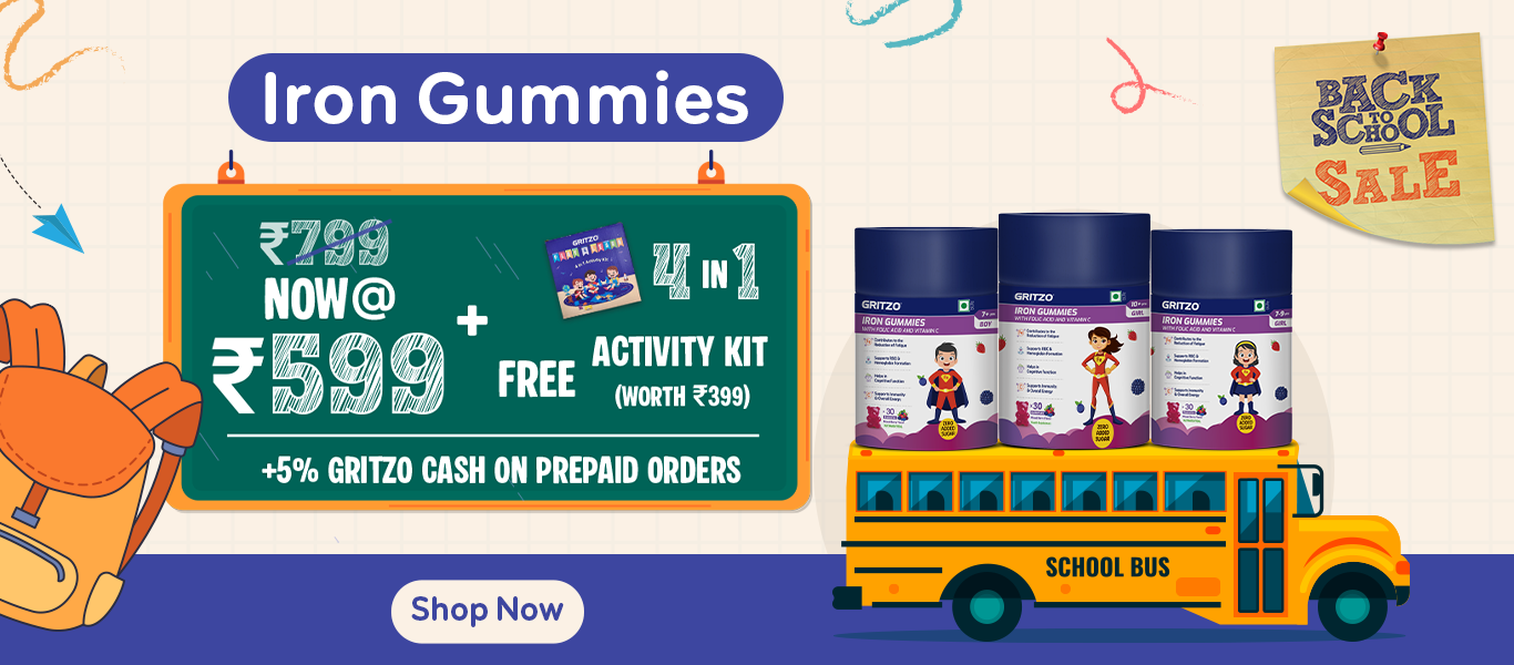 Iron Gummies - Grab @ 599 + Free 4 in 1 Activity Kit worth Rs. 399