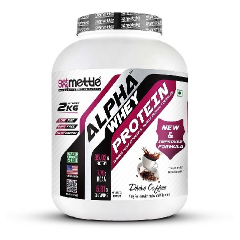 1 - Getmymettle Alpha Whey Protein, 4.4 lb Divine Coffee