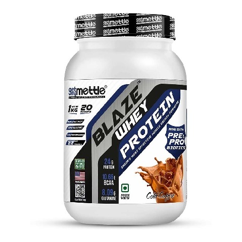 1 - Getmymettle Blaze Whey Protein, 2.2 lb Cold Coffee