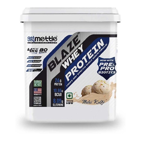 1 - Getmymettle Blaze Whey Protein, 8.8 lb Malai Kulfi