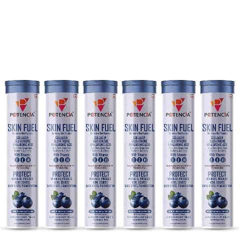1 - Potencia Skin Fuel Effervescent, 15 tablet(s) Mint Blueberry (Pack of 6)