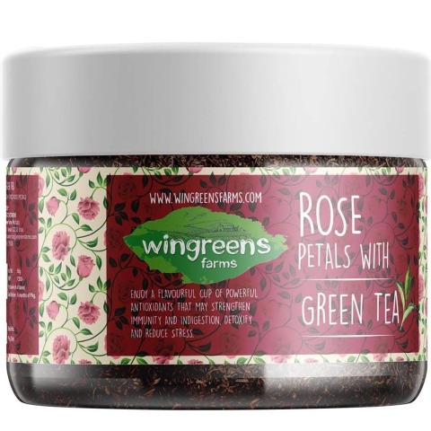 Wingreens Farms Rose Petals with Green Tea,  60 g  Natural 