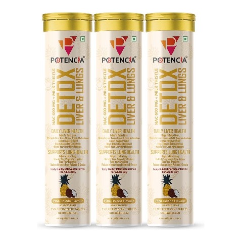 1 - Potencia Detox Liver & Lungs Effervescent Pina Colada, 45 tablet(s)