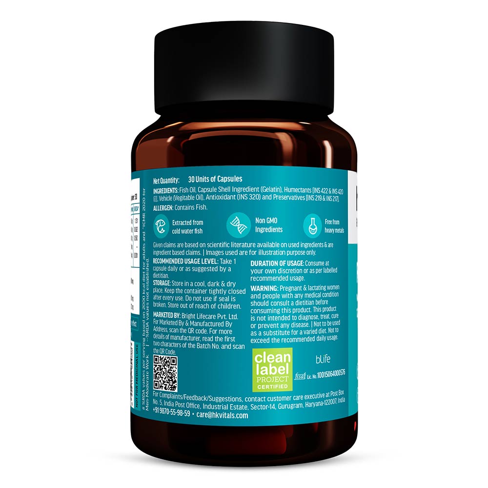 12 - HK Vitals Fish Oil 1000mg with 180mg EPA and 120mg DHA,  30 capsules