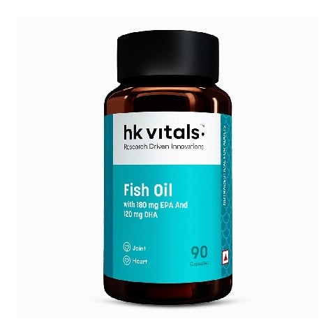 2 - HealthKart HK Vitals Fish Oil 1000mg with 180mg EPA and 120mg DHA,  90 capsules 