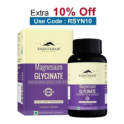 Rasayanam Magnesium Glycinate,  Unflavoured  60 tablet(s) 