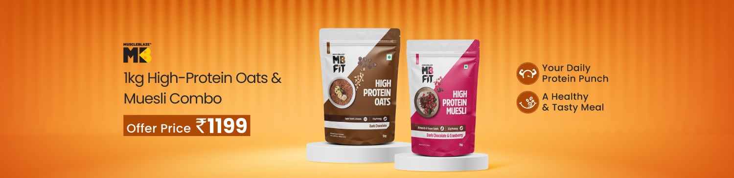 MuscleBlaze High Protein Oats & Muesli 1 kg Combo | Offer price @ 1199