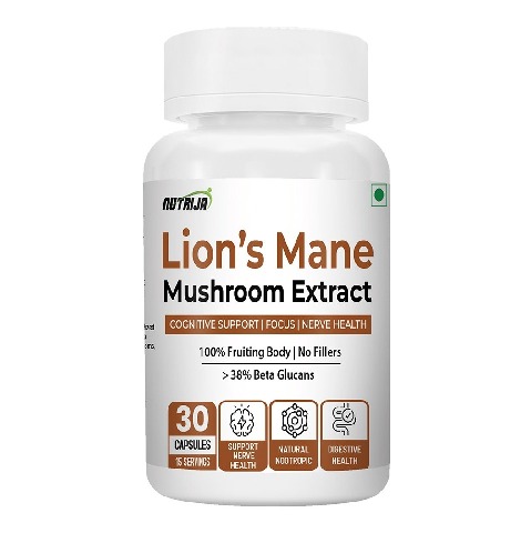 1 - NutriJa Lion's Mane Mushroom Extract 1000mg,  30 capsules 