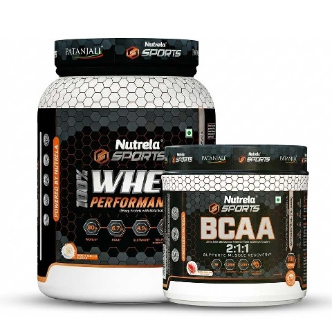 1 - Nutrela Sports 100% Whey Performance 2.2 lb French Vanilla & BCAA 2:1:1 Combo, 0.66 lb Watermelon