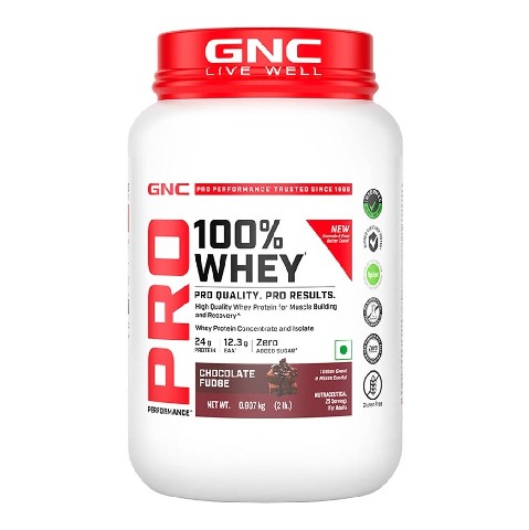 1 - GNC Pro Performance 100% Whey Protein New Formulation, 2 lb Chocolate Fudge