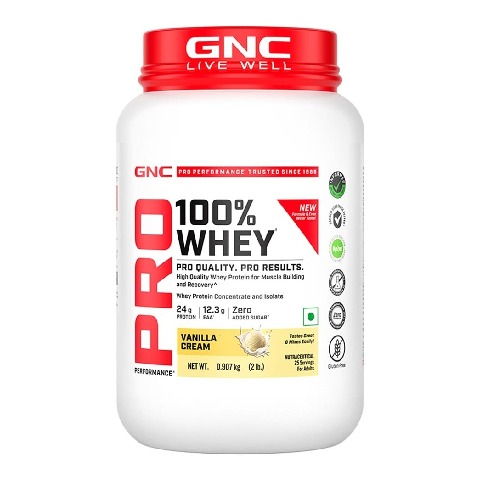 1 - GNC Pro Performance 100% Whey Protein New Formulation,  2 lb  Vanilla Cream 